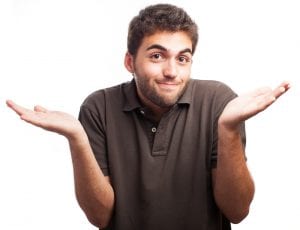 Young Man Showing Ignorance On A White Background